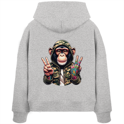 Jungle Ink Monkey - Womens Organic Boxcut Hoodie
