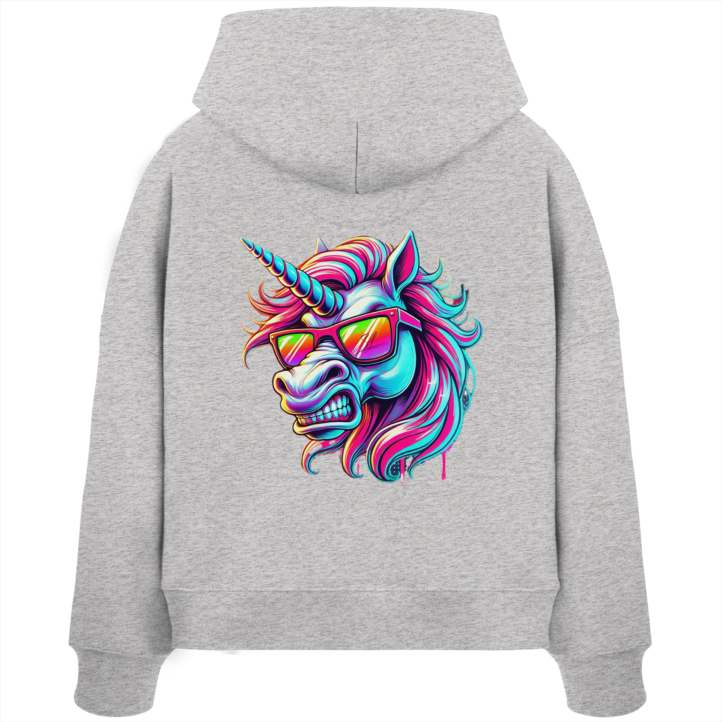 Funky Unicorn - Womens Organic Boxcut Hoodie