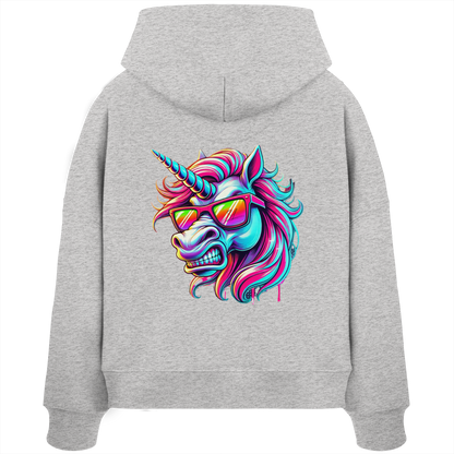 Funky Unicorn - Womens Organic Boxcut Hoodie