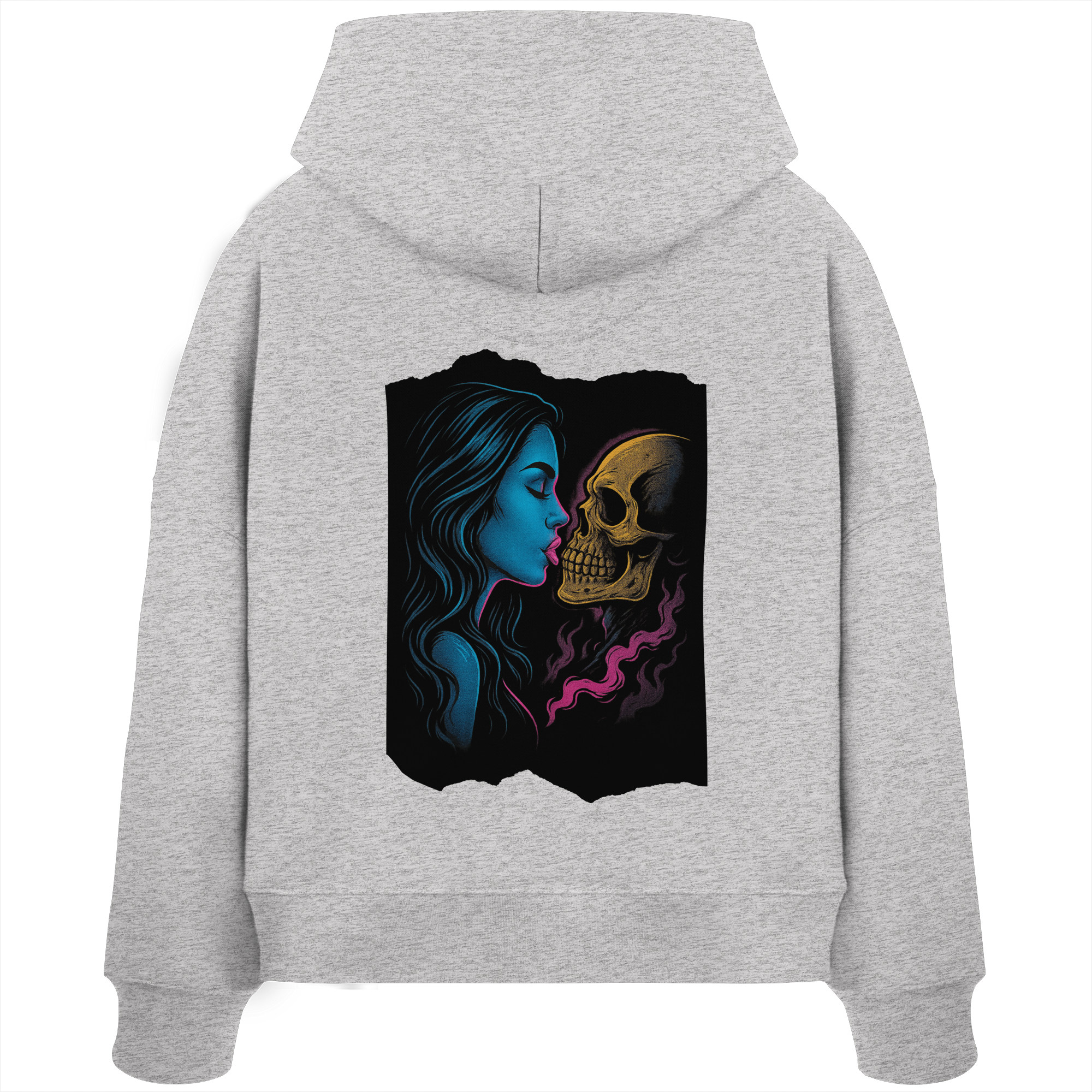 Kissing Skull - Womens Organic Boxcut Hoodie