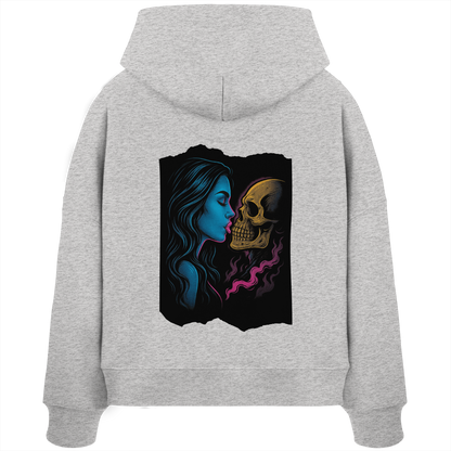 Kissing Skull - Womens Organic Boxcut Hoodie
