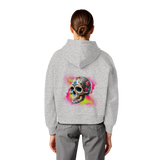 Sweat à capuche bio Boxcut pour femme avec motif tête de mort florale