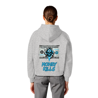 Money Kills - Womens Organic Boxcut Hoodie