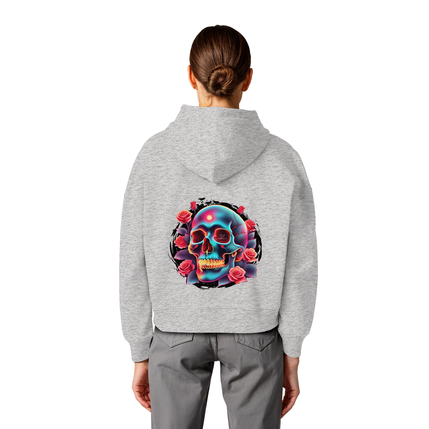 Glow Skull - Womens Organic Boxcut Hoodie