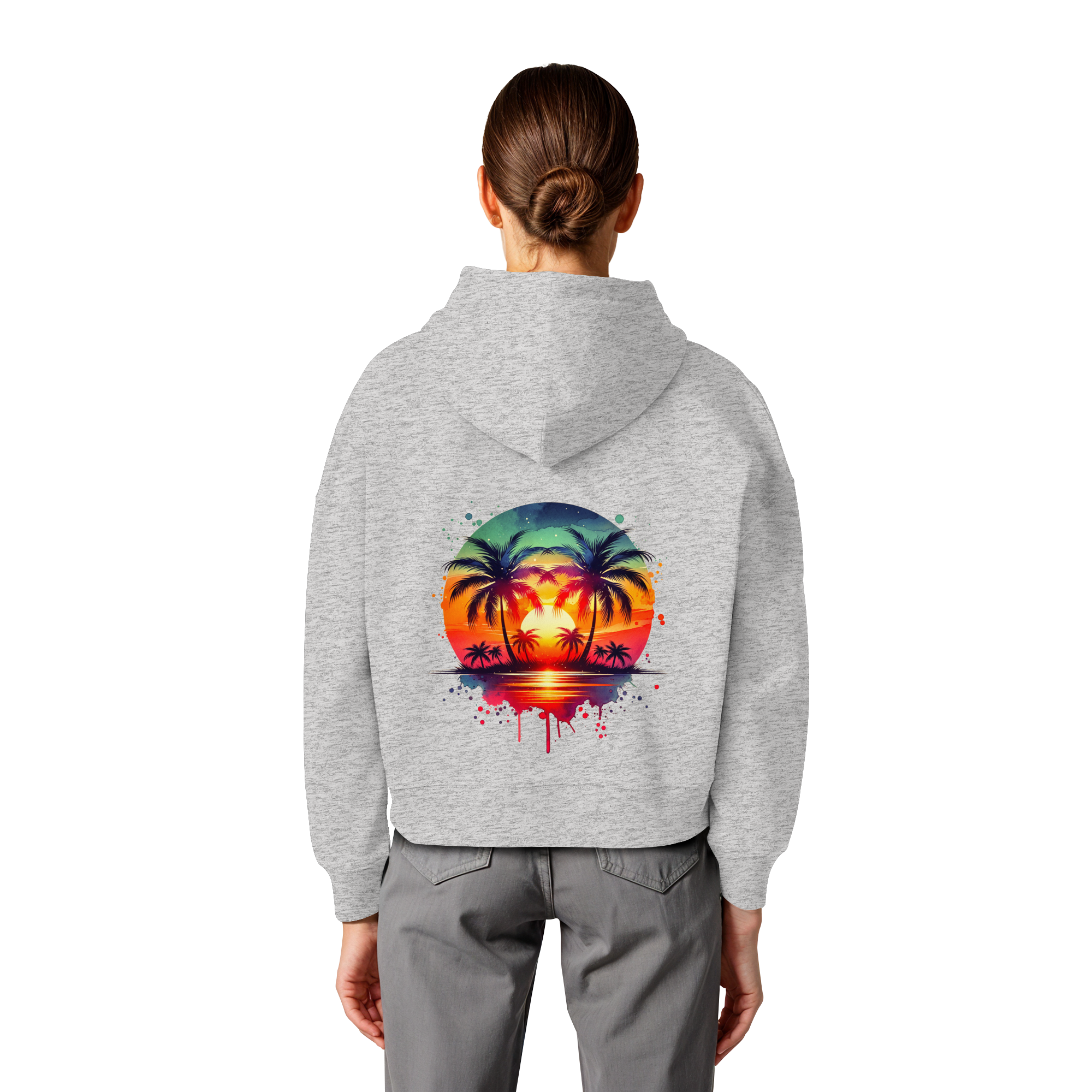 Tropical Sunset - Womens Organic Boxcut Hoodie