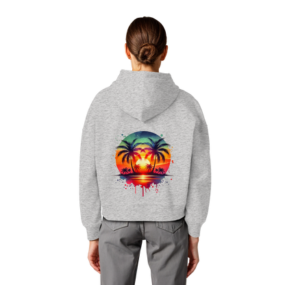 Tropical Sunset - Womens Organic Boxcut Hoodie