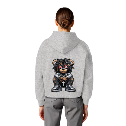 Bad Ass Teddy - Womens Organic Boxcut Hoodie