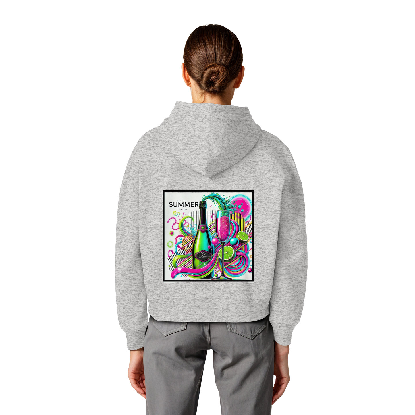 Neon Fresh - Womens Organic Boxcut Hoodie