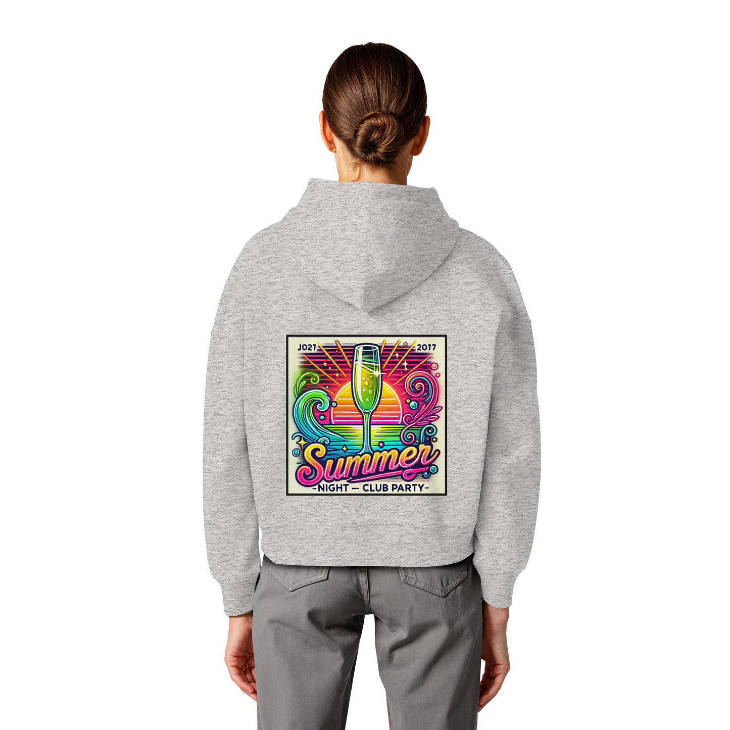 Summer Party Vibes - Womens Organic Boxcut Hoodie