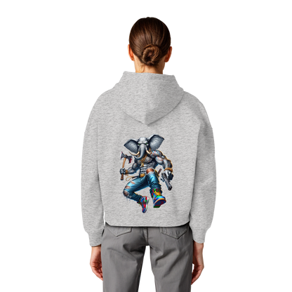 Elephant Warrior - Womens Organic Boxcut Hoodie