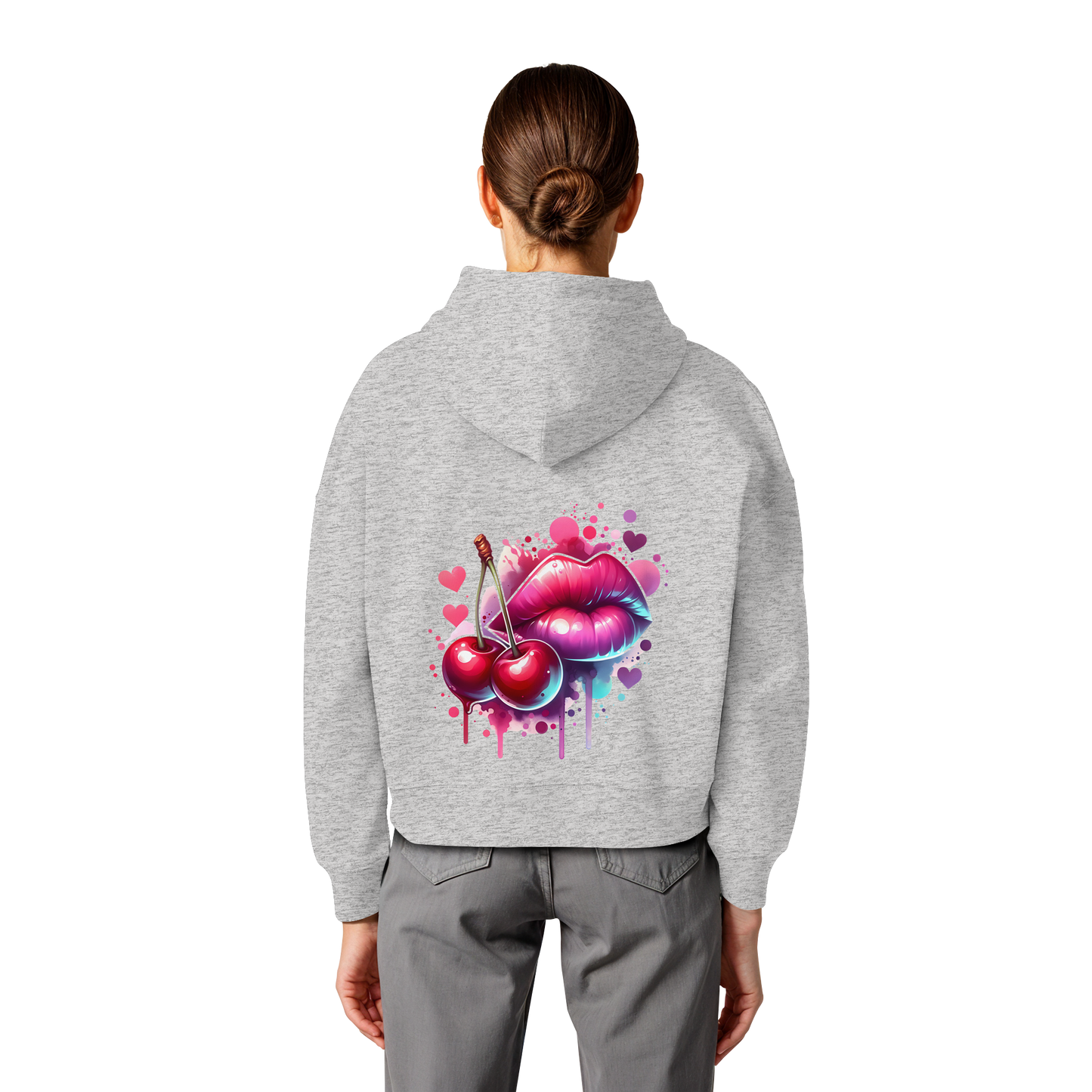 Cherry Kisses - Womens Organic Boxcut Hoodie