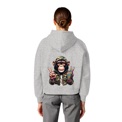 Jungle Ink Monkey - Womens Organic Boxcut Hoodie