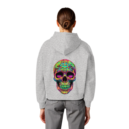 Psychedelic Skull - Womens Organic Boxcut Hoodie