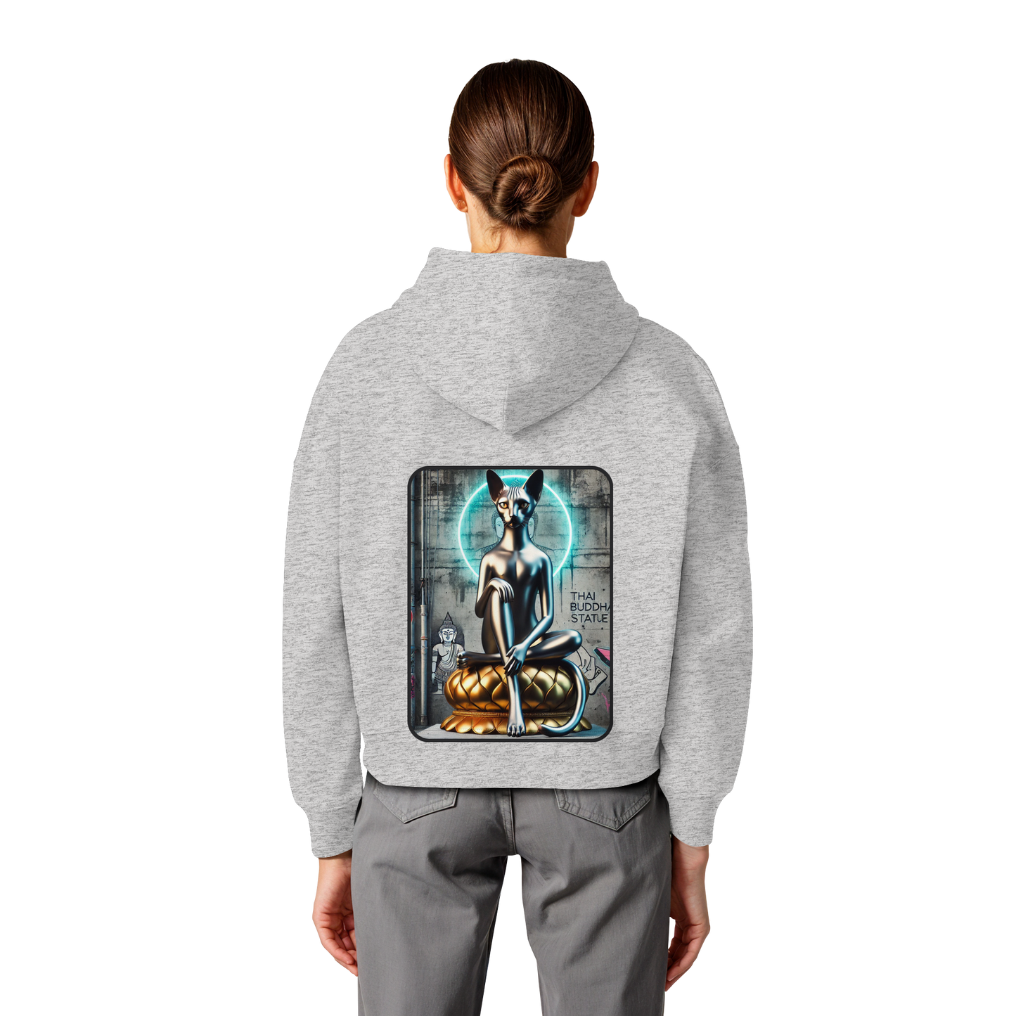 Mystic Cat - Womens Organic Boxcut Hoodie