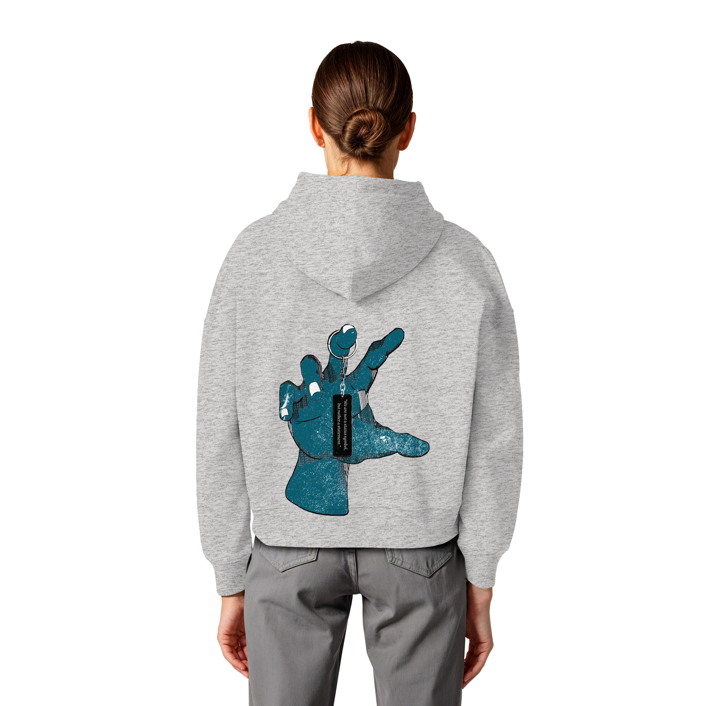 Statement Hand - Womens Organic Boxcut Hoodie