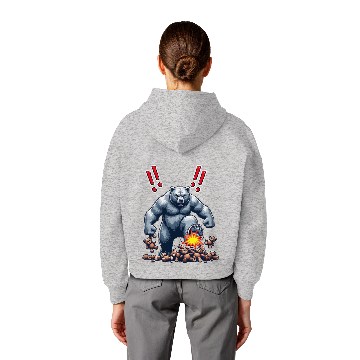 Teddy Terror - Womens Organic Boxcut Hoodie