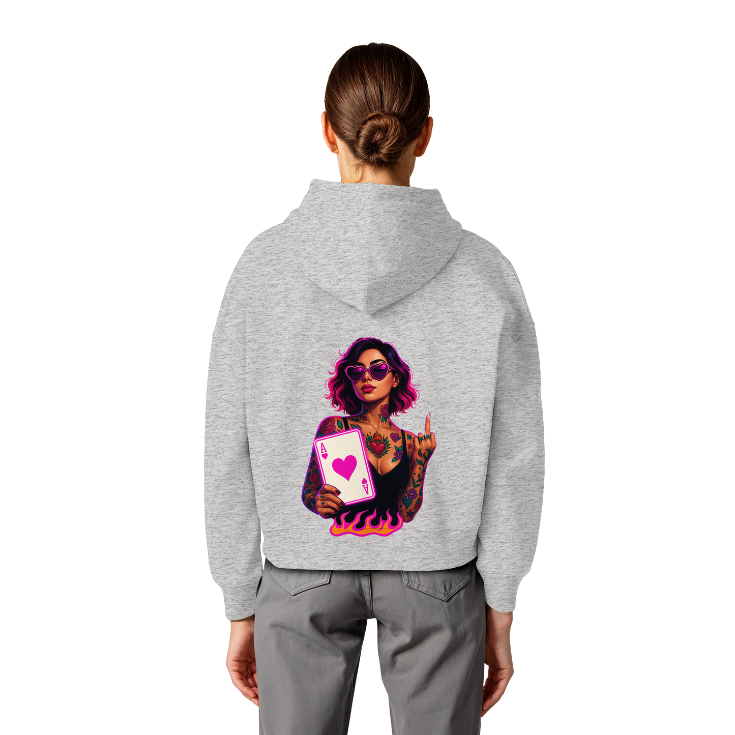 Queen of Hearts - Womens Organic Boxcut Hoodie