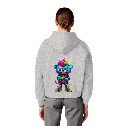 Punk Neon Teddy - Womens Organic Boxcut Hoodie
