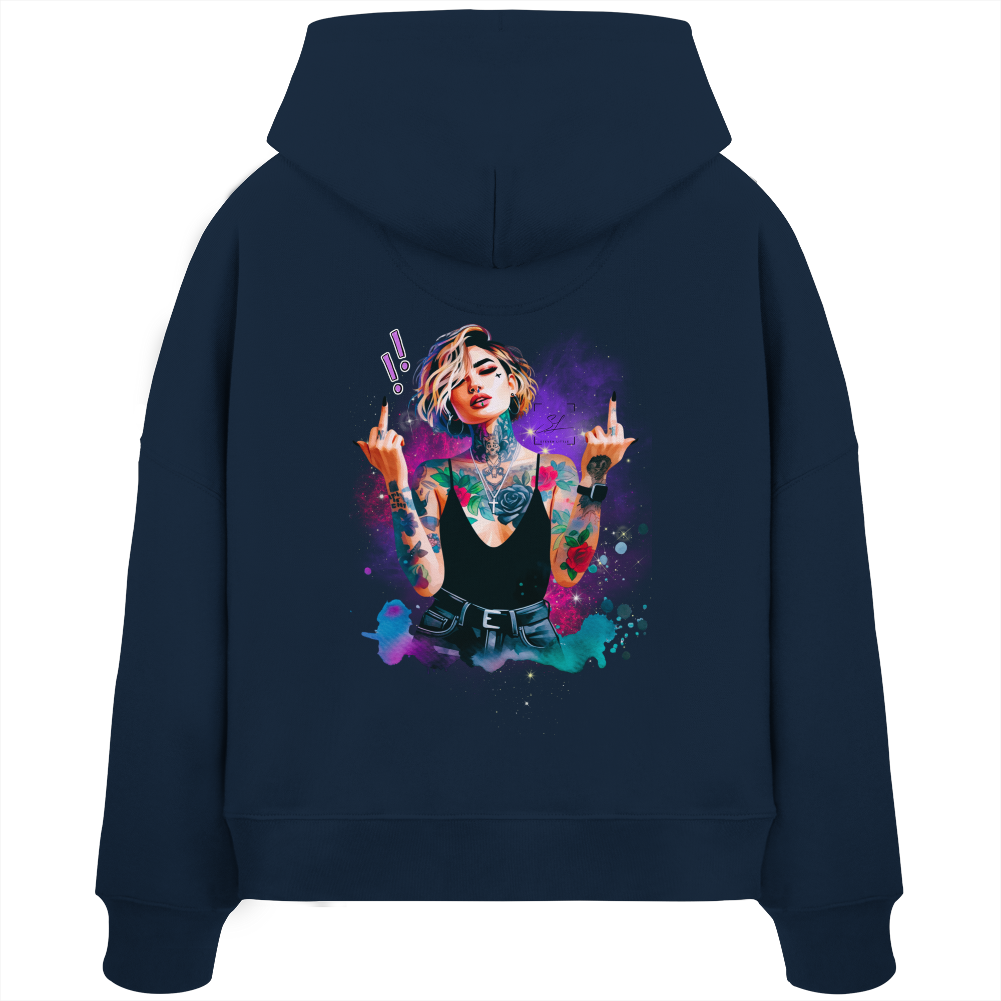 Rebel Rose - Sweat à capuche Boxcut bio pour femme