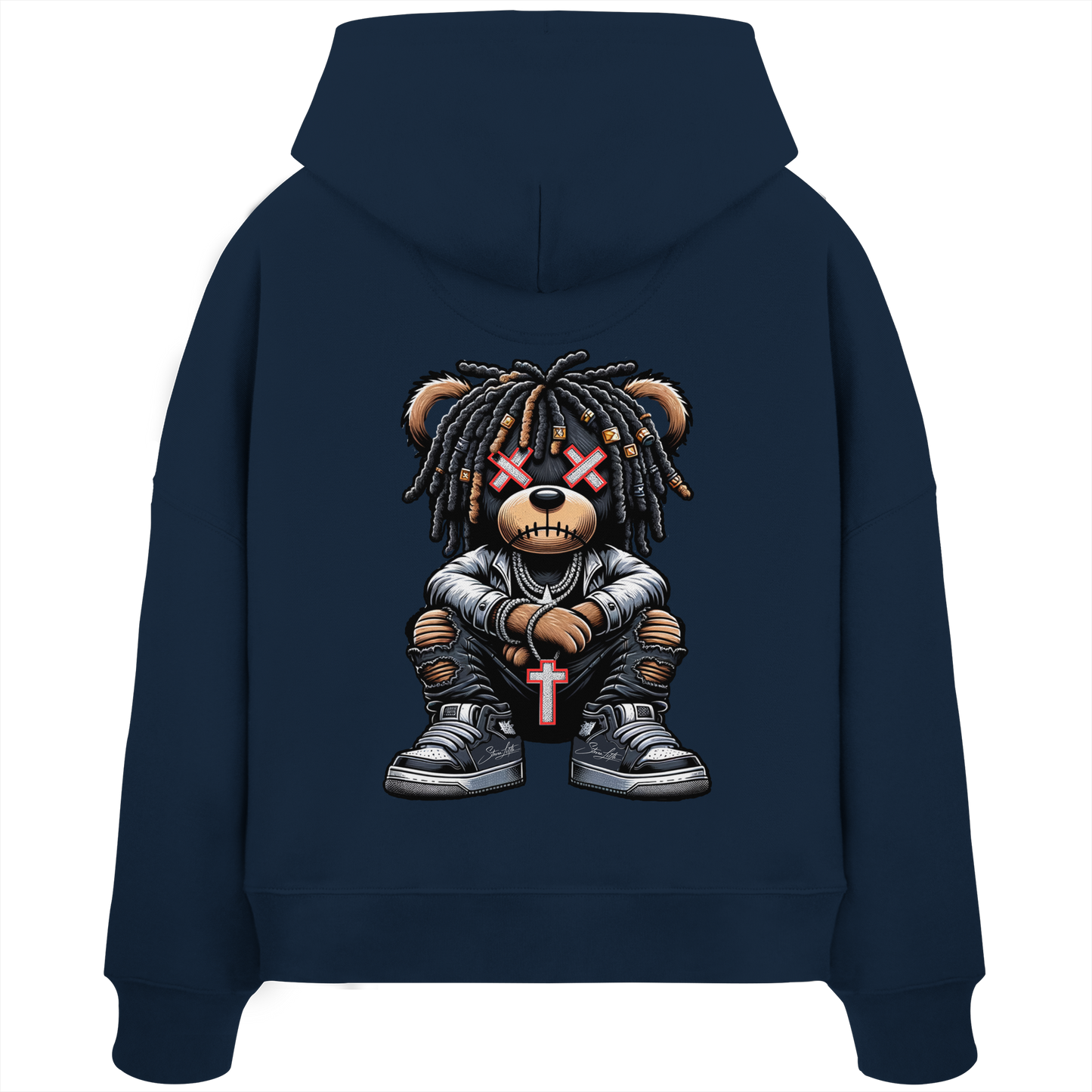 Badass Teddy - Womens Organic Boxcut Hoodie