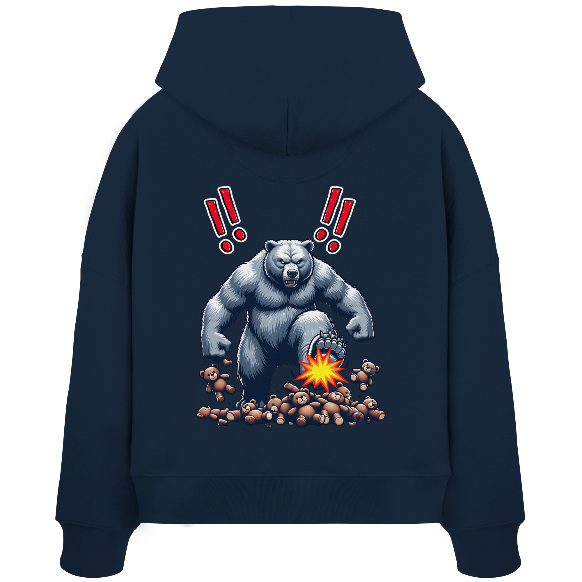 Teddy Terror - Womens Organic Boxcut Hoodie