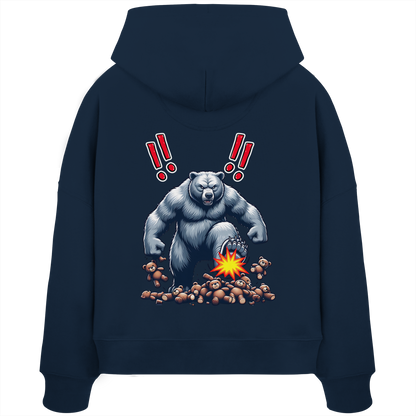 Teddy Terror - Womens Organic Boxcut Hoodie