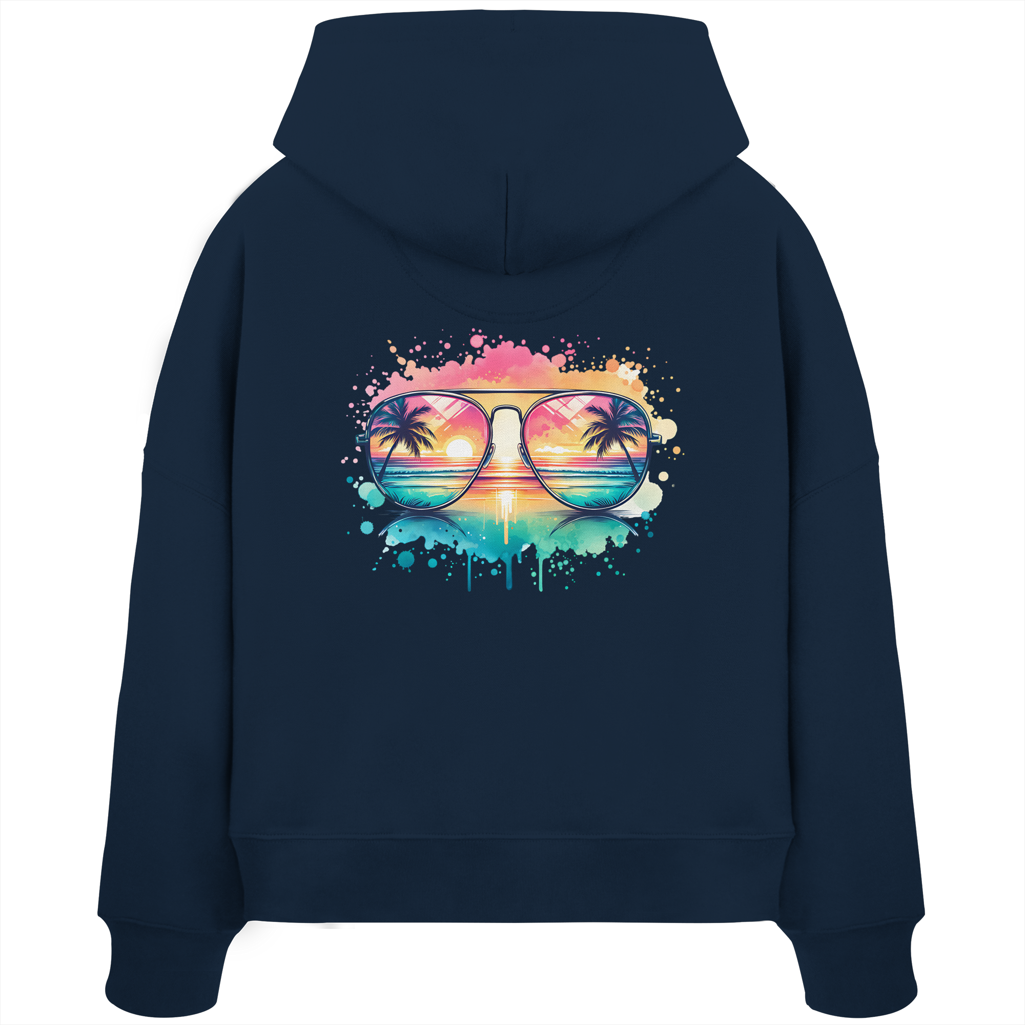 Tropical Sunset Glasses - Womens Organic Boxcut Hoodie