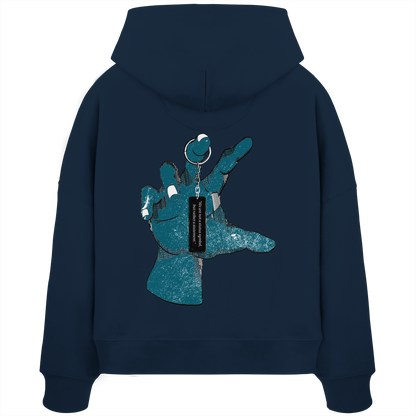 Statement Hand - Womens Organic Boxcut Hoodie