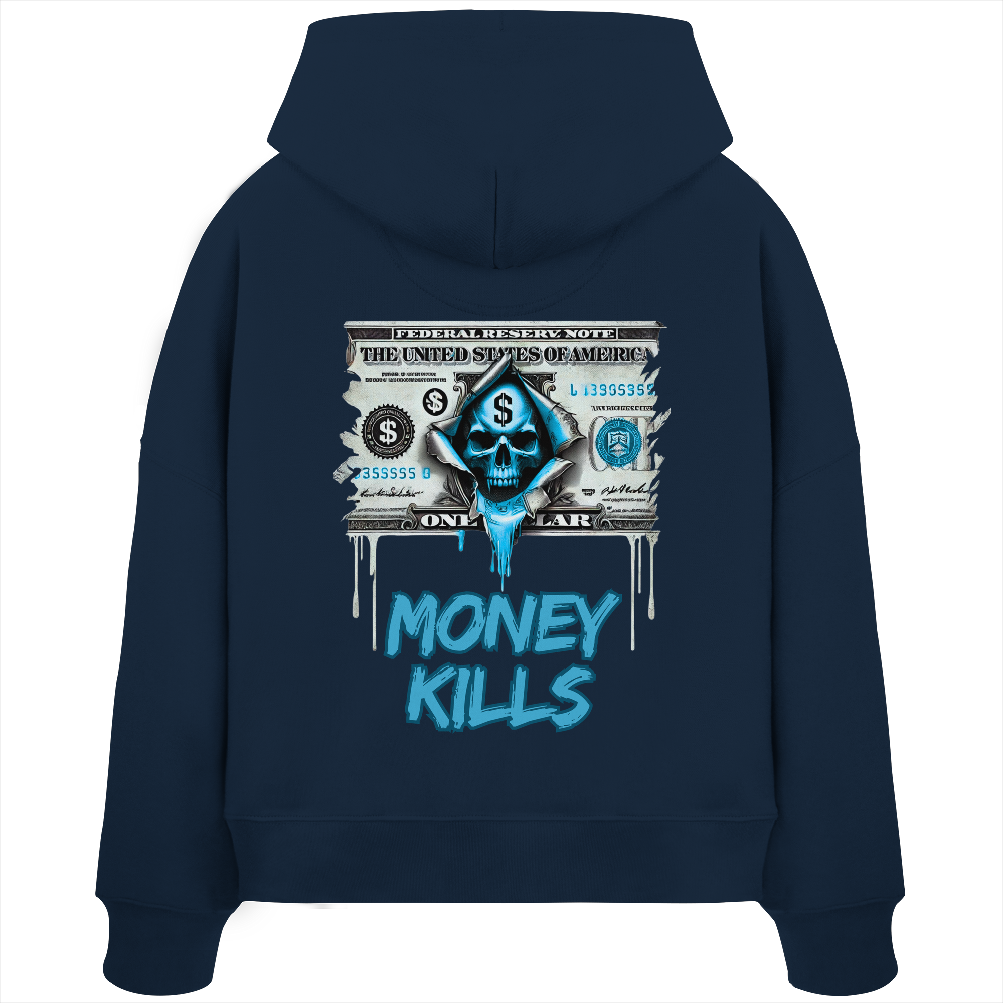 Money Kills - Sweat à capuche bio Boxcut pour femme