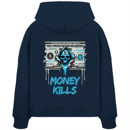 Money Kills - Womens Organic Boxcut Hoodie