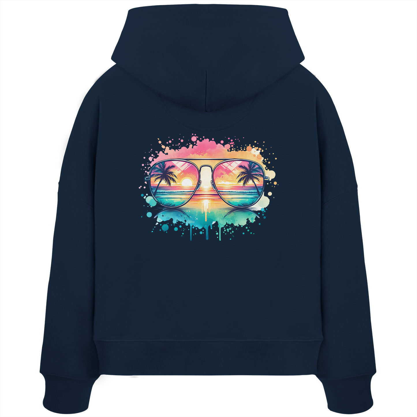 Tropical Sunset Glasses - Womens Organic Boxcut Hoodie