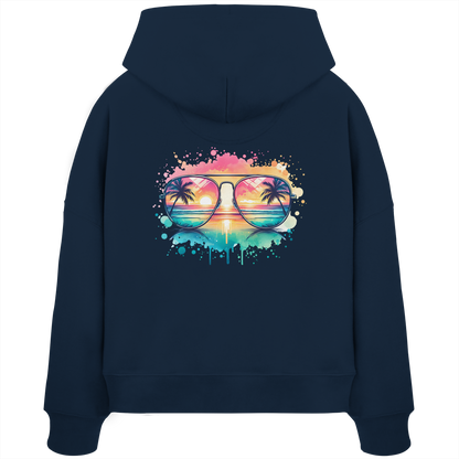 Tropical Sunset Glasses - Womens Organic Boxcut Hoodie