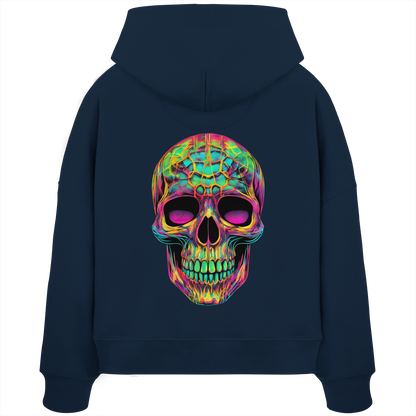 Psychedelic Skull - Womens Organic Boxcut Hoodie