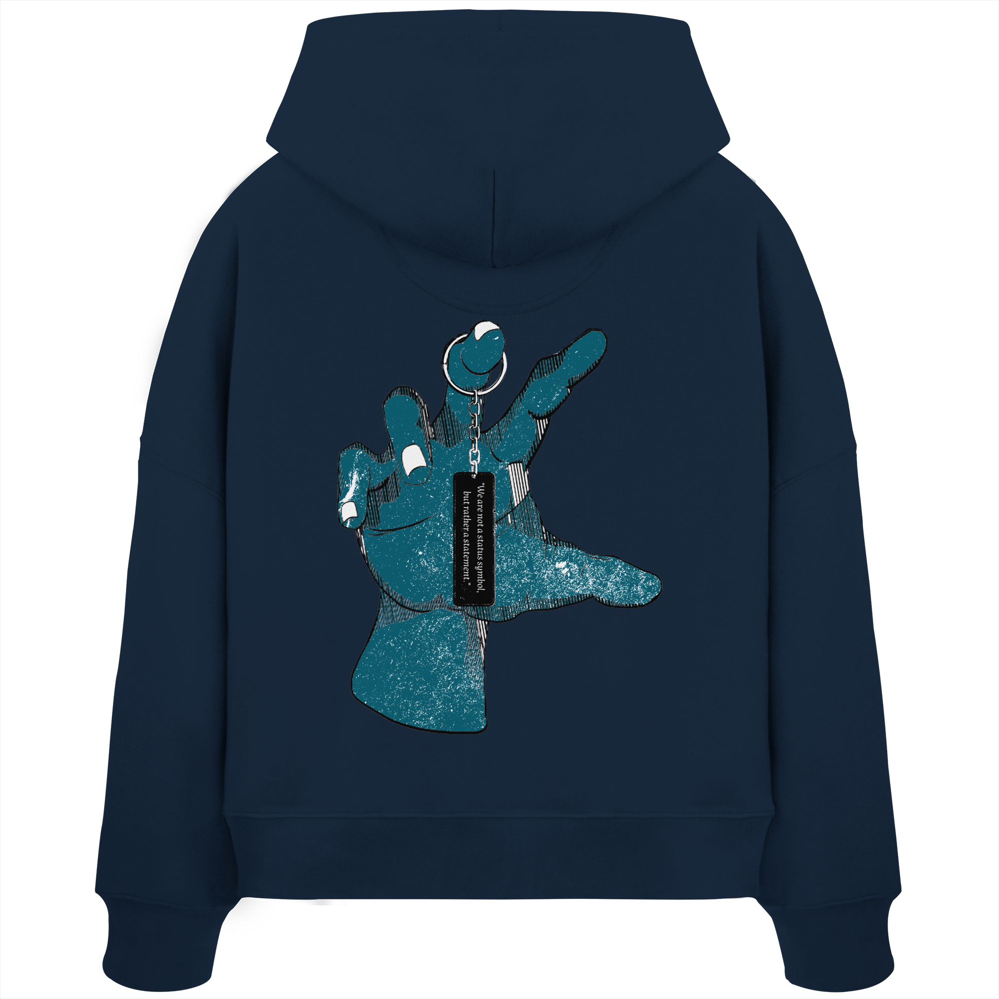 Statement Hand - Sweat à capuche bio Boxcut pour femme