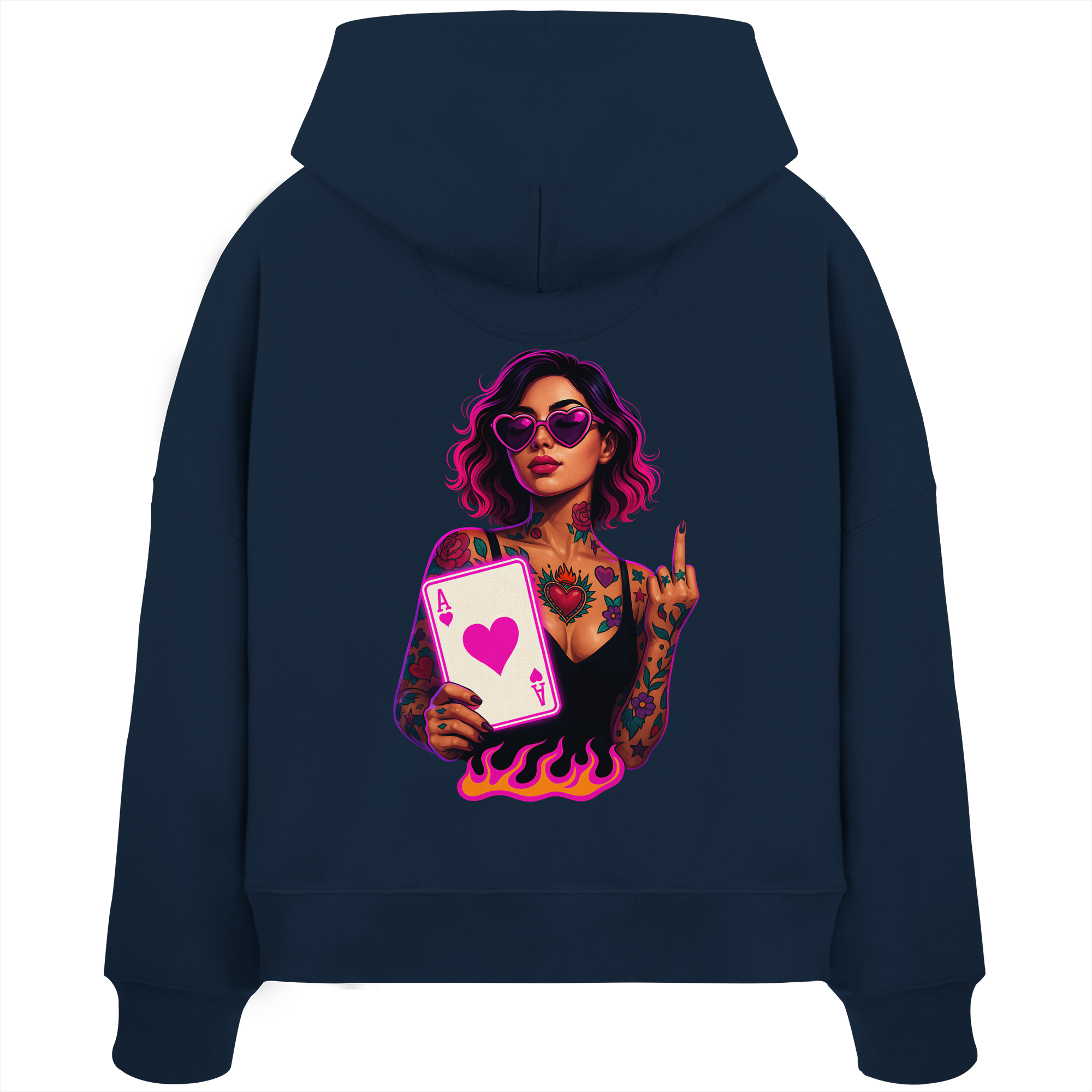 Queen of Hearts - Womens Organic Boxcut Hoodie