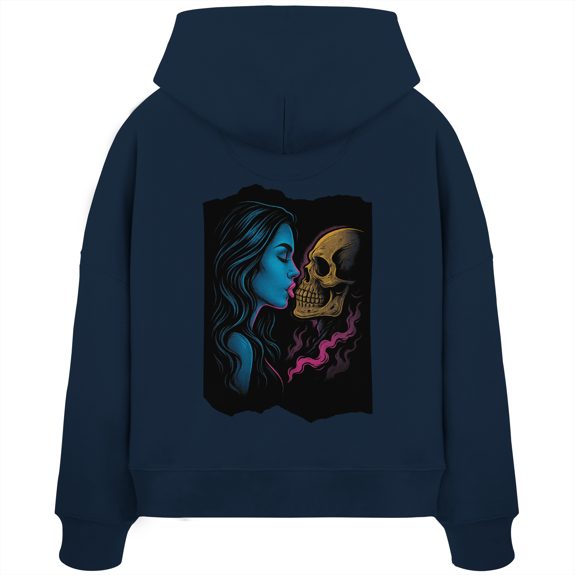 Kissing Skull - Womens Organic Boxcut Hoodie