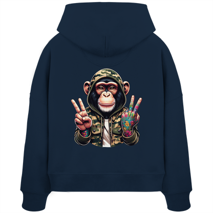 Jungle Ink Monkey - Womens Organic Boxcut Hoodie