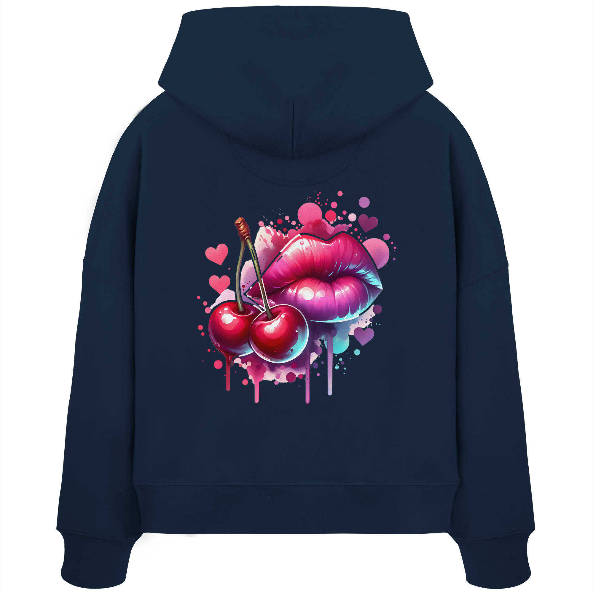 Cherry Kisses - Womens Organic Boxcut Hoodie