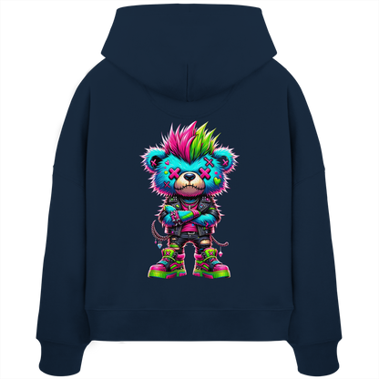 Punk Neon Teddy - Womens Organic Boxcut Hoodie