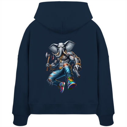 Elephant Warrior - Womens Organic Boxcut Hoodie