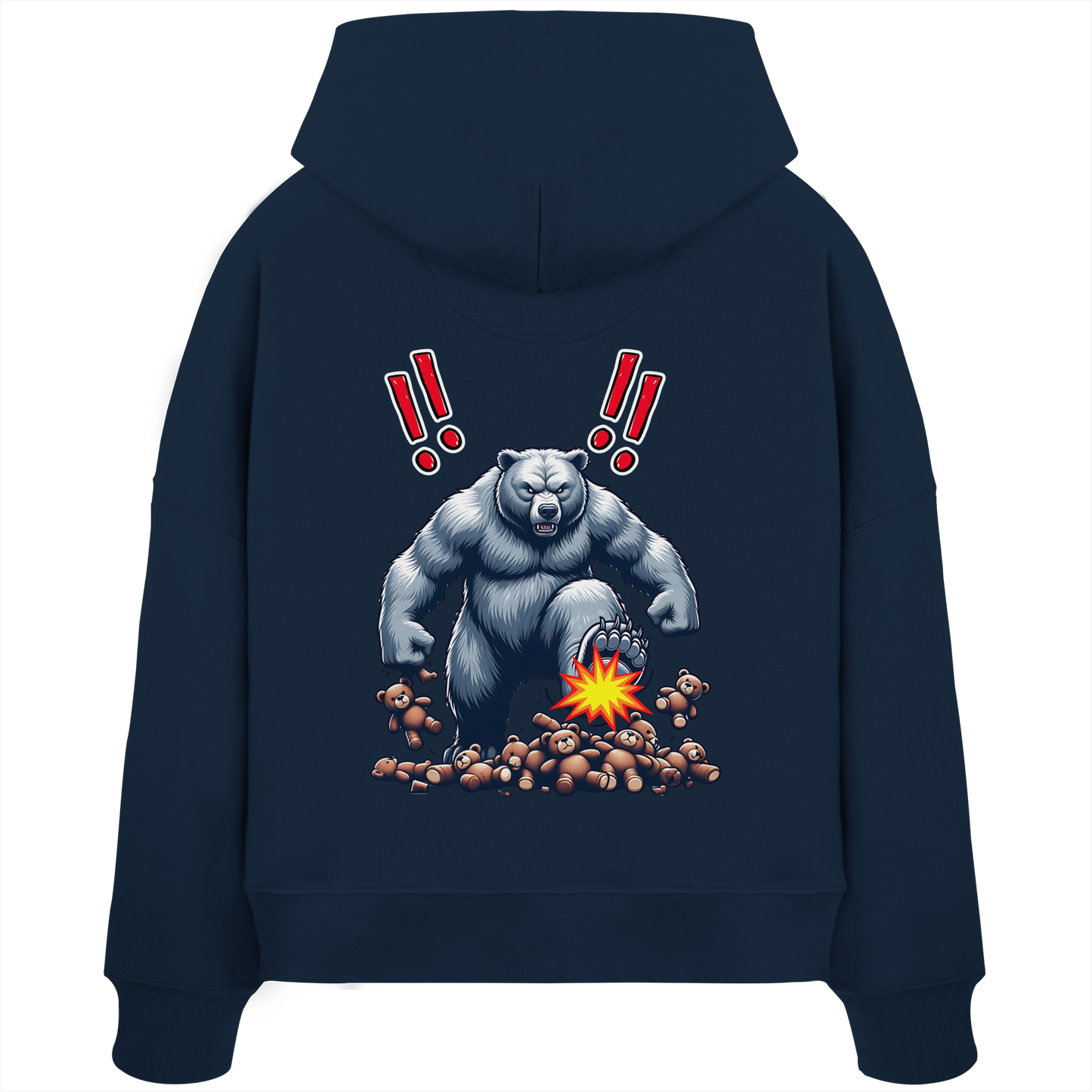 Teddy Terror - Womens Organic Boxcut Hoodie
