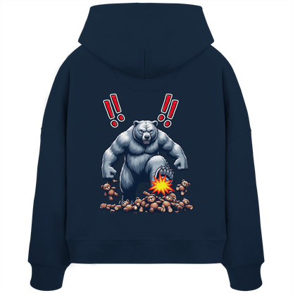 Teddy Terror - Womens Organic Boxcut Hoodie