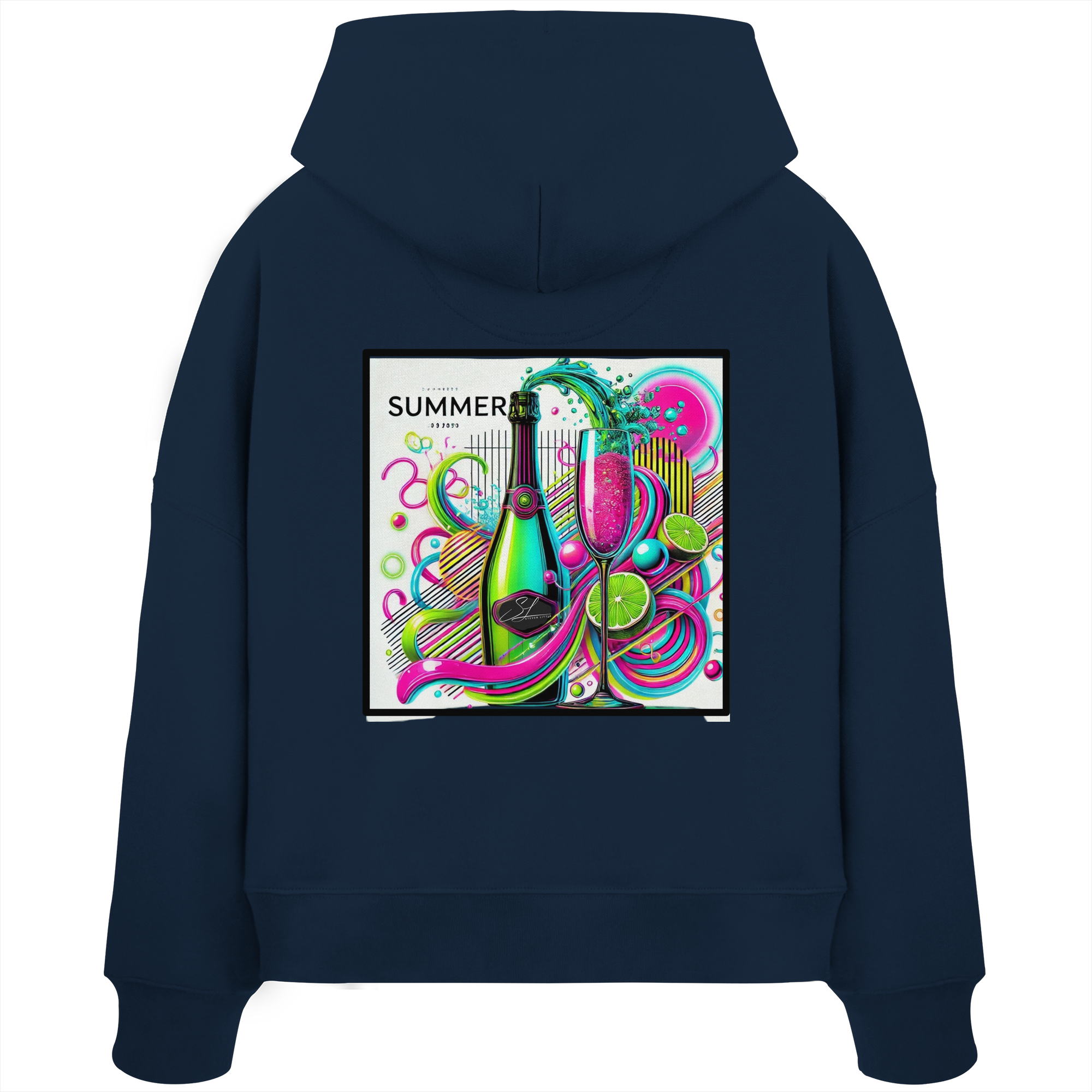 Neon Fresh - Womens Organic Boxcut Hoodie