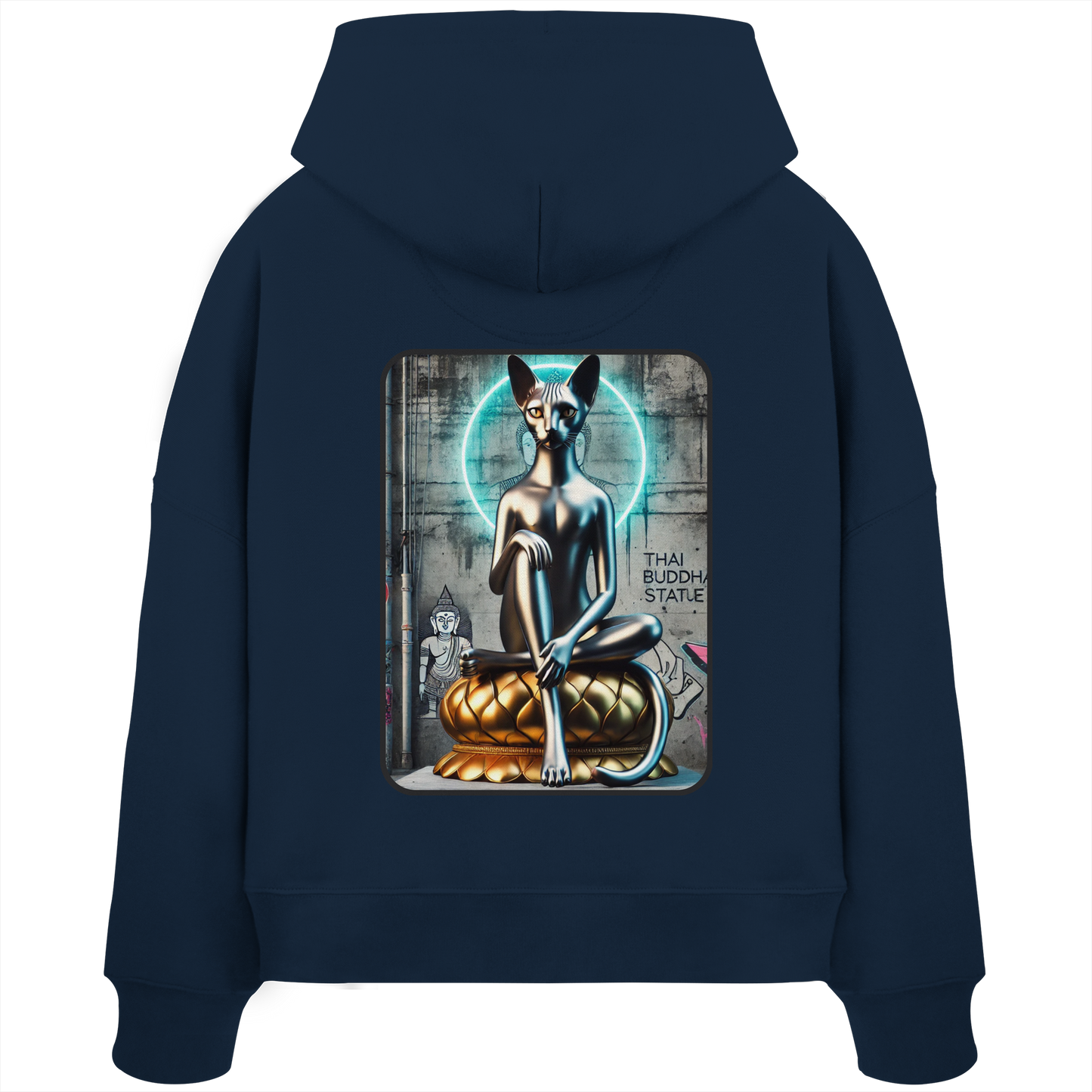 Mystic Cat - Sweat à capuche bio Boxcut pour femme