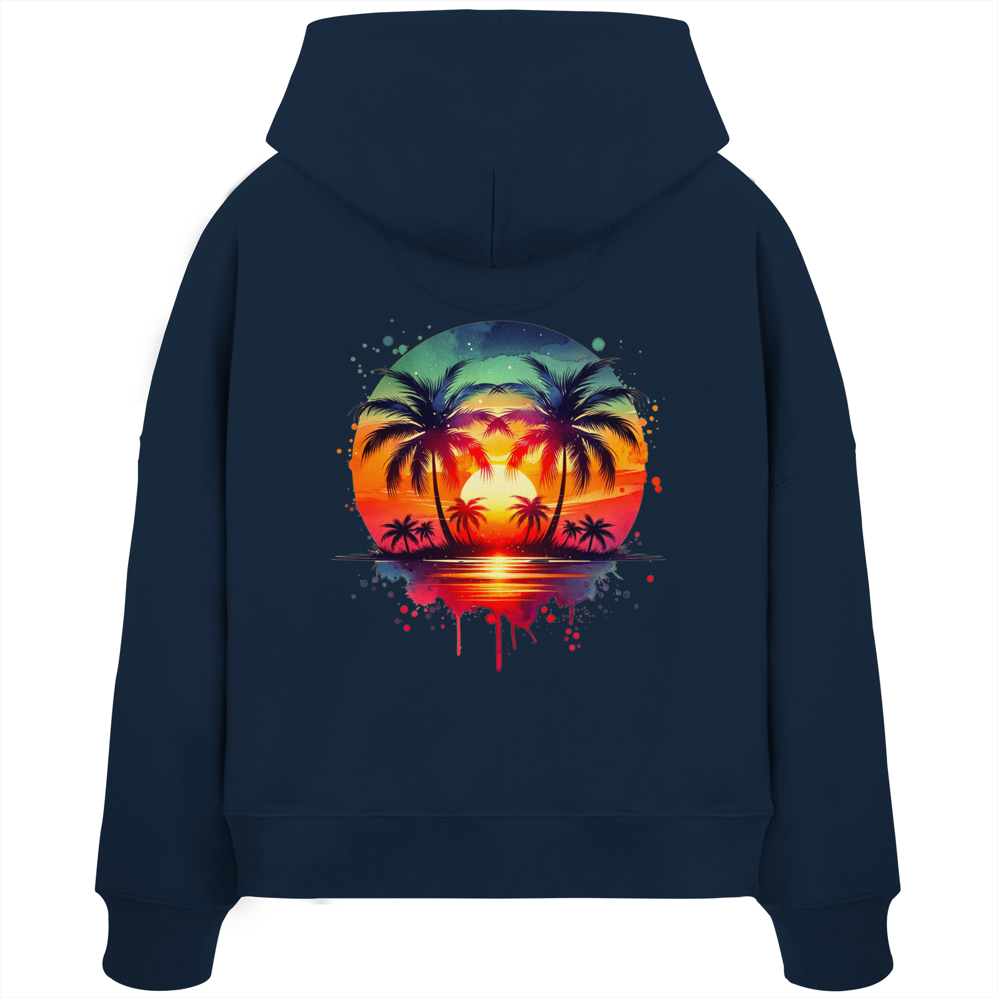 Tropical Sunset - Womens Organic Boxcut Hoodie