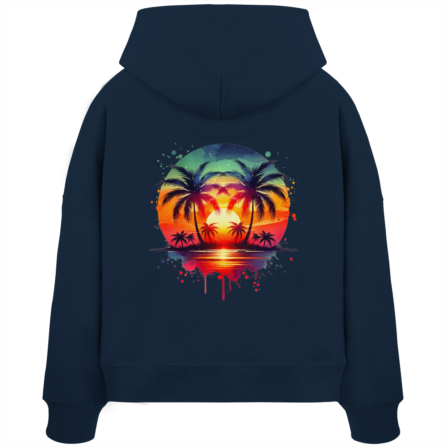 Tropical Sunset - Womens Organic Boxcut Hoodie