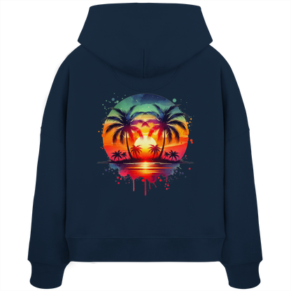 Tropical Sunset - Womens Organic Boxcut Hoodie