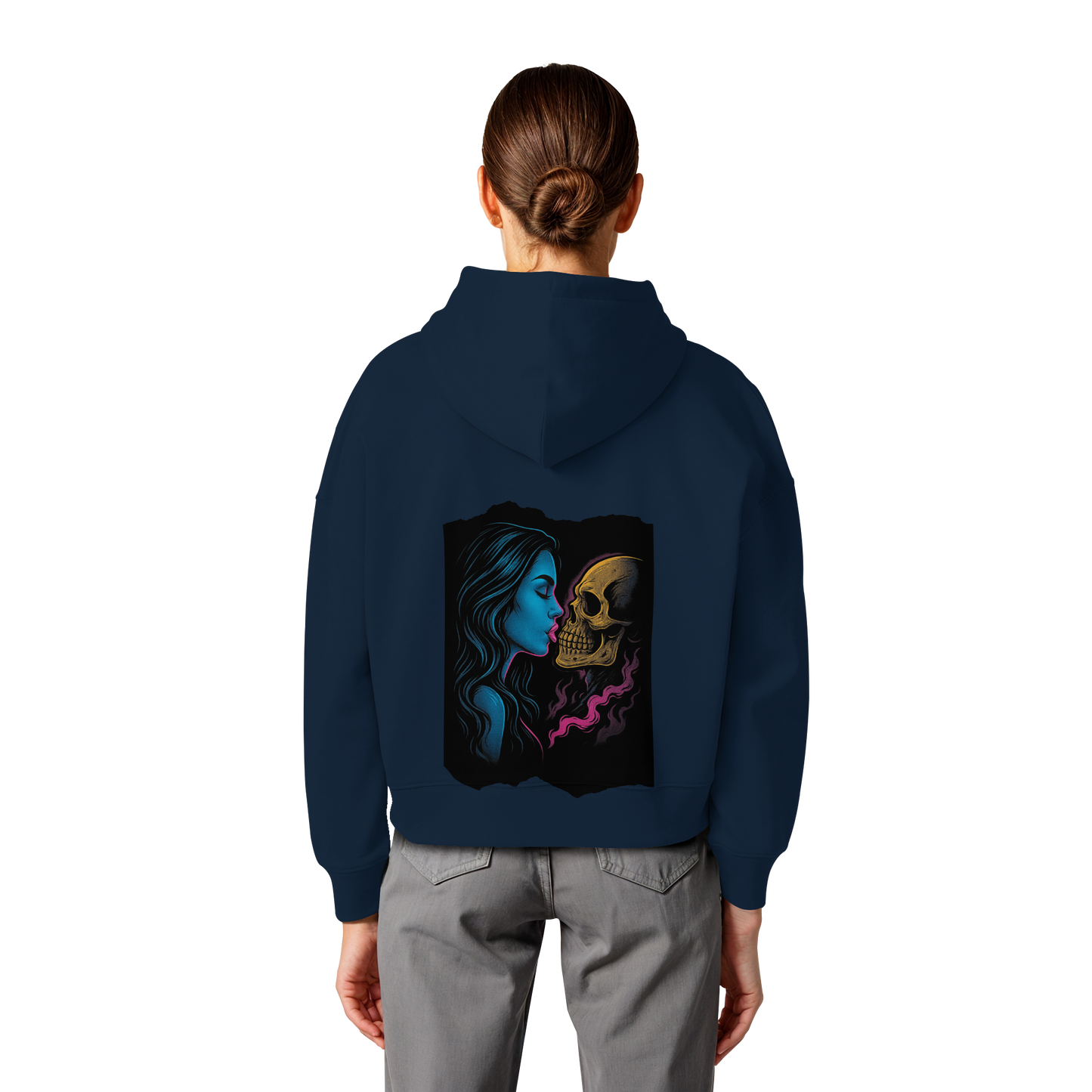 Kissing Skull - Womens Organic Boxcut Hoodie
