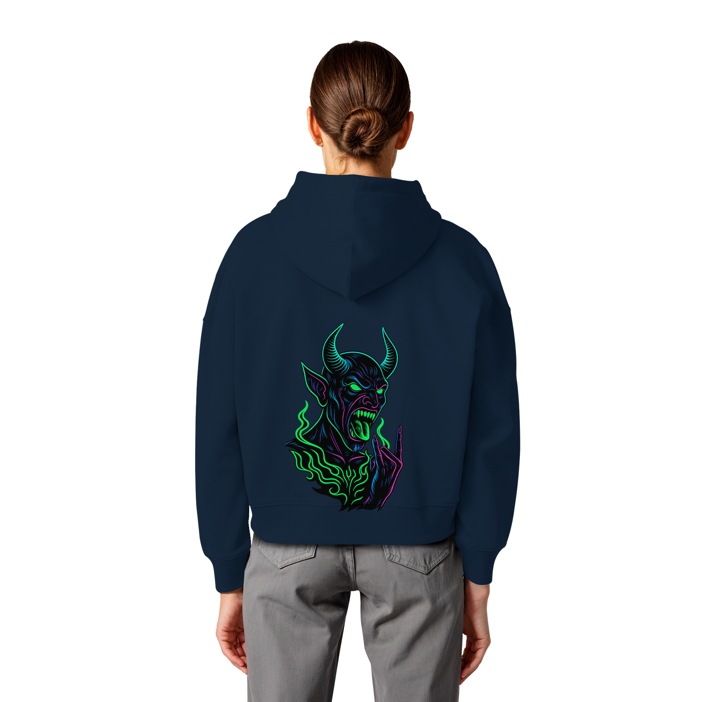 Neon Hellfire - Womens Organic Boxcut Hoodie