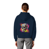 Sweat à capuche bio Boxcut pour femme avec motif tête de mort florale